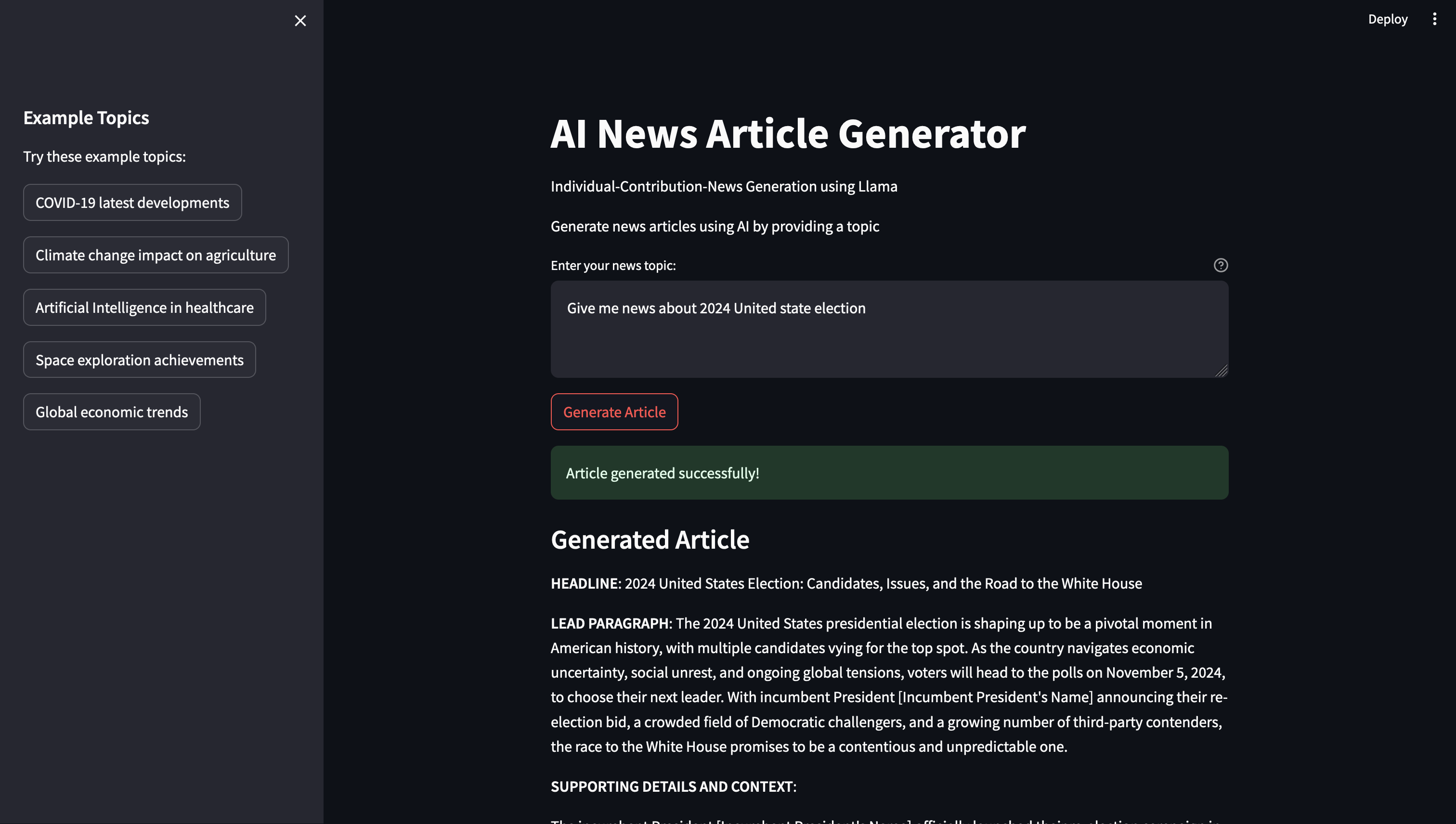 AI News Generator